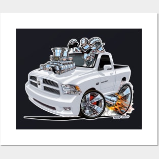 Dodge Ram White Truck Posters and Art